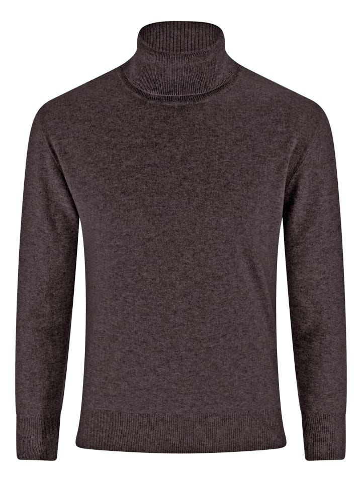 Rollkragen Pullover in Taupe Melange