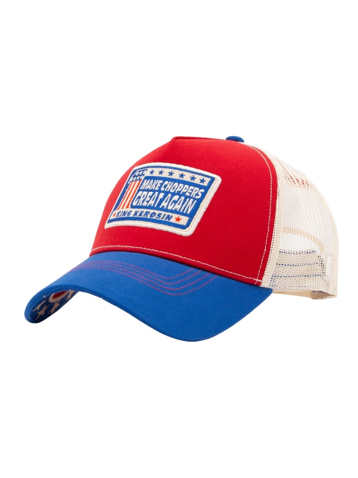 King Kerosin Trucker Cap Make Choppers Great Again in rot