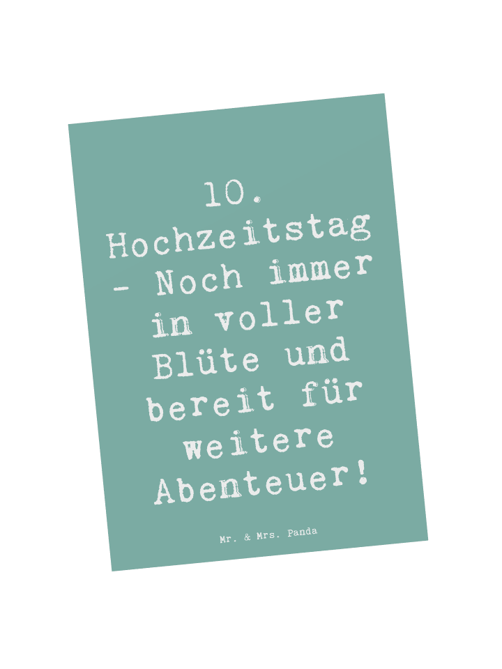 Postkarte Spruch 10. Hochzeitstag Rosenhochzeit... in Meeresbrise