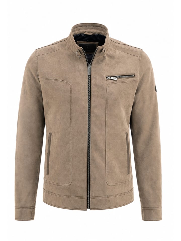 Jacke Slim Fit in braun-beige