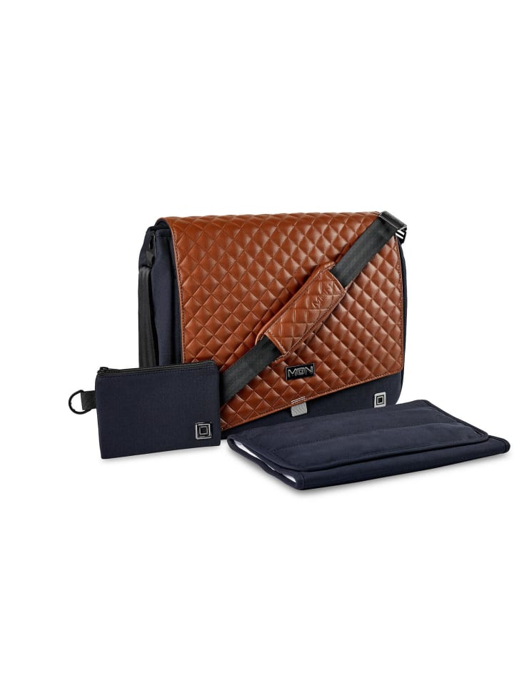 MOON Moon Premium Wickeltasche - Farbe: Navy/Brown Leather günstig 