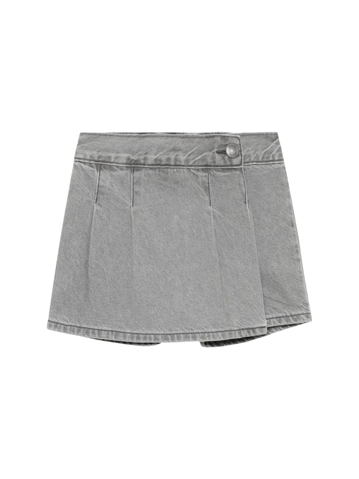 Jeansrock "Mini Skort" in Light Grey Denim