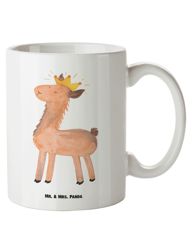 Becher Lama König ohne Spruch in Weiß