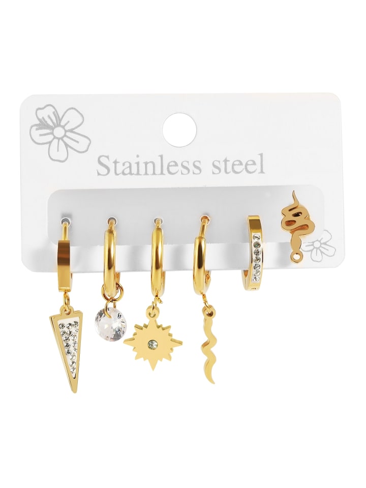 Damen Ohrringe – Ohrstecker aus Edelstahl in gold