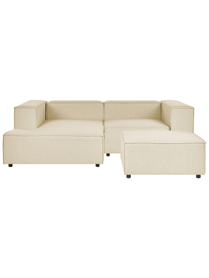 2-tlg Ecksofa APRICA in Beige/Schwarz rechtsseitig