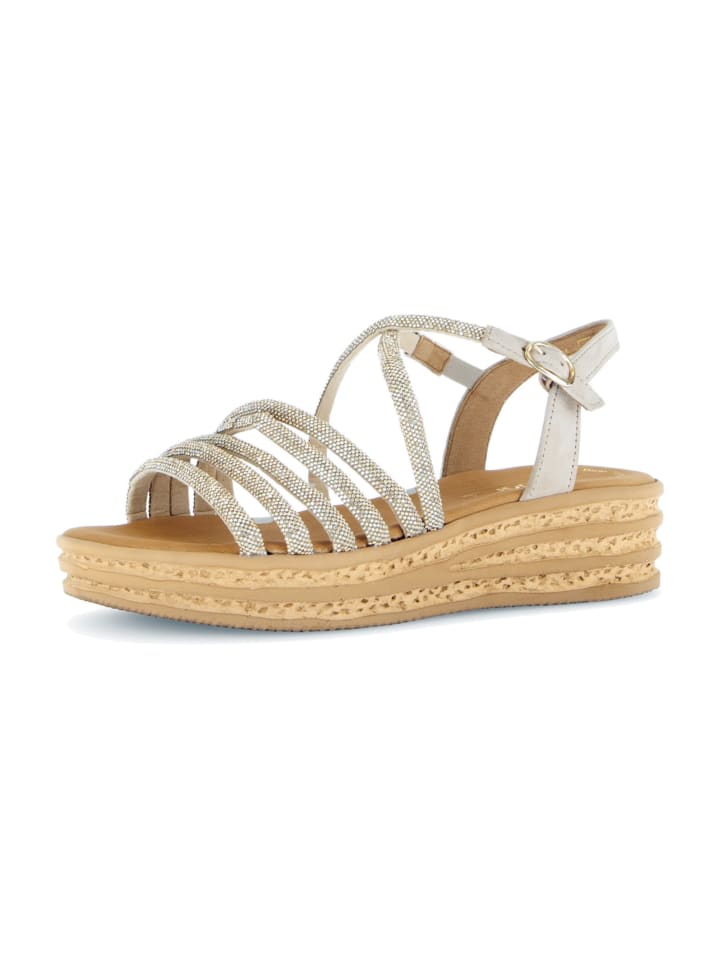 Keilsandaletten in Gold
