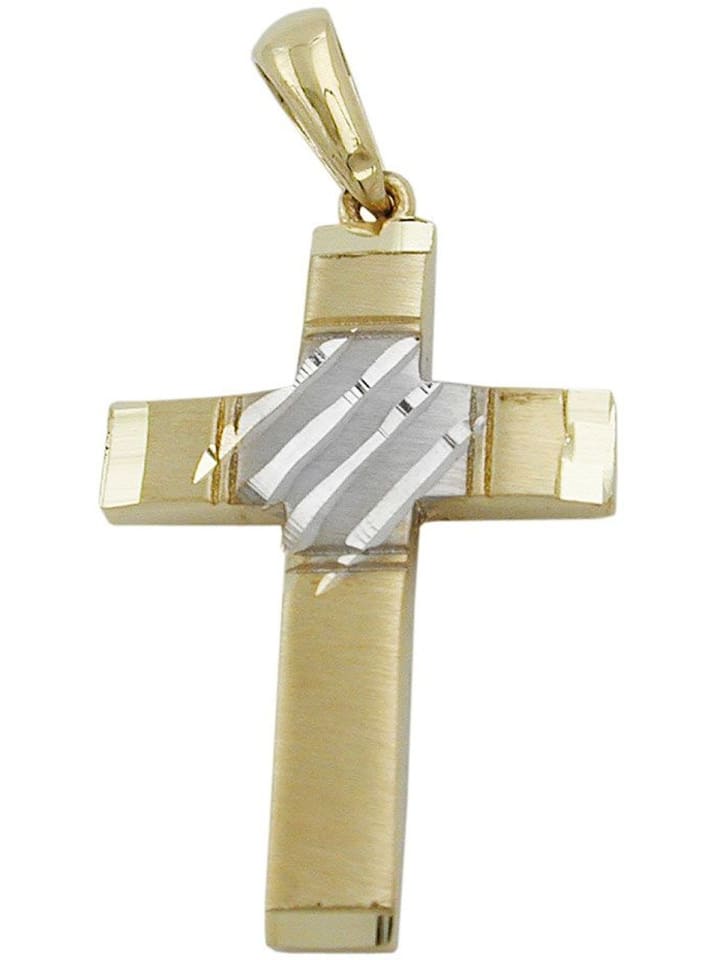 Anhänger 20x14mm 9Kt GOLD in bicolor