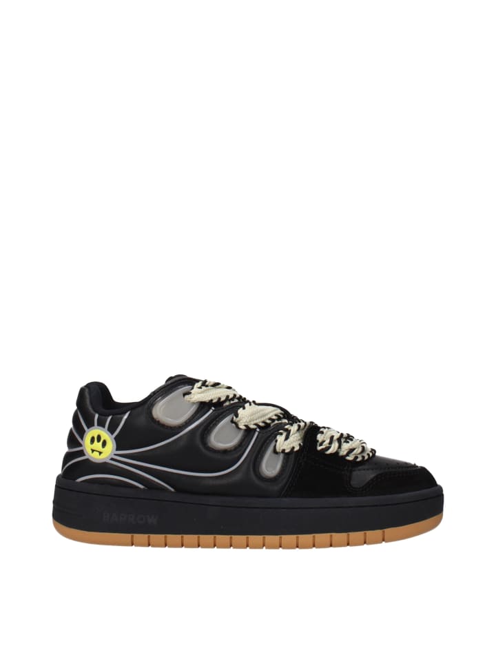 Schwarz Leder Low Top Sneaker