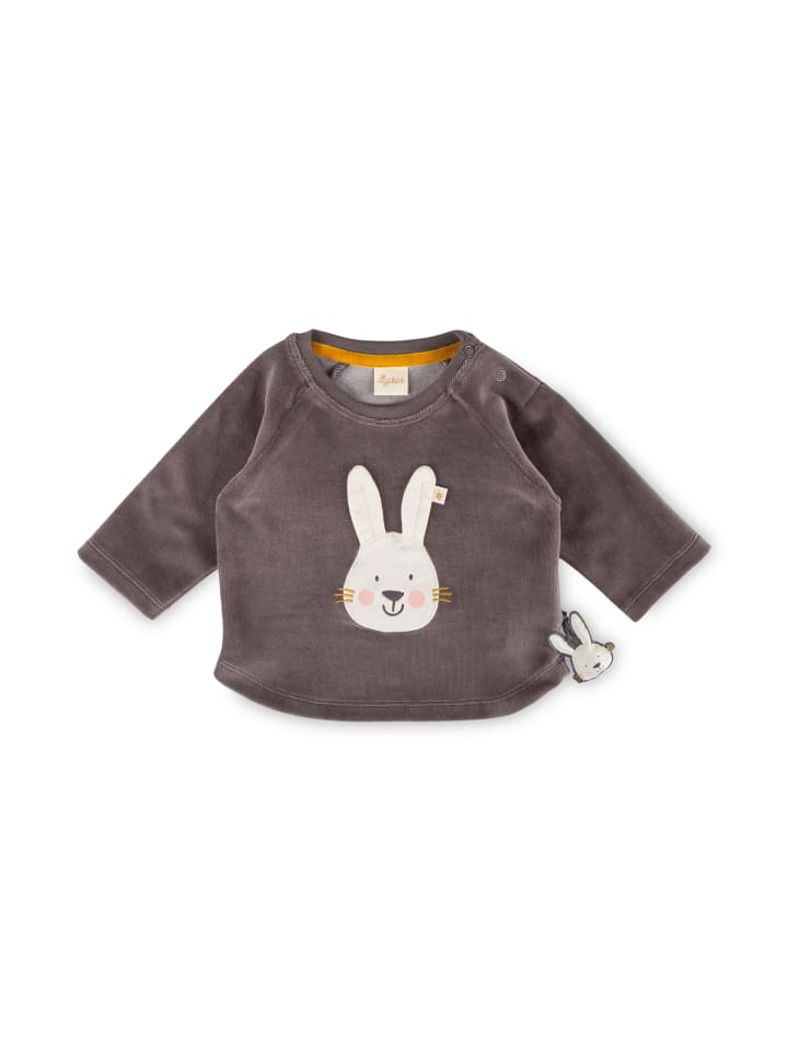 Velours-Sweatshirt Schneehase in grau