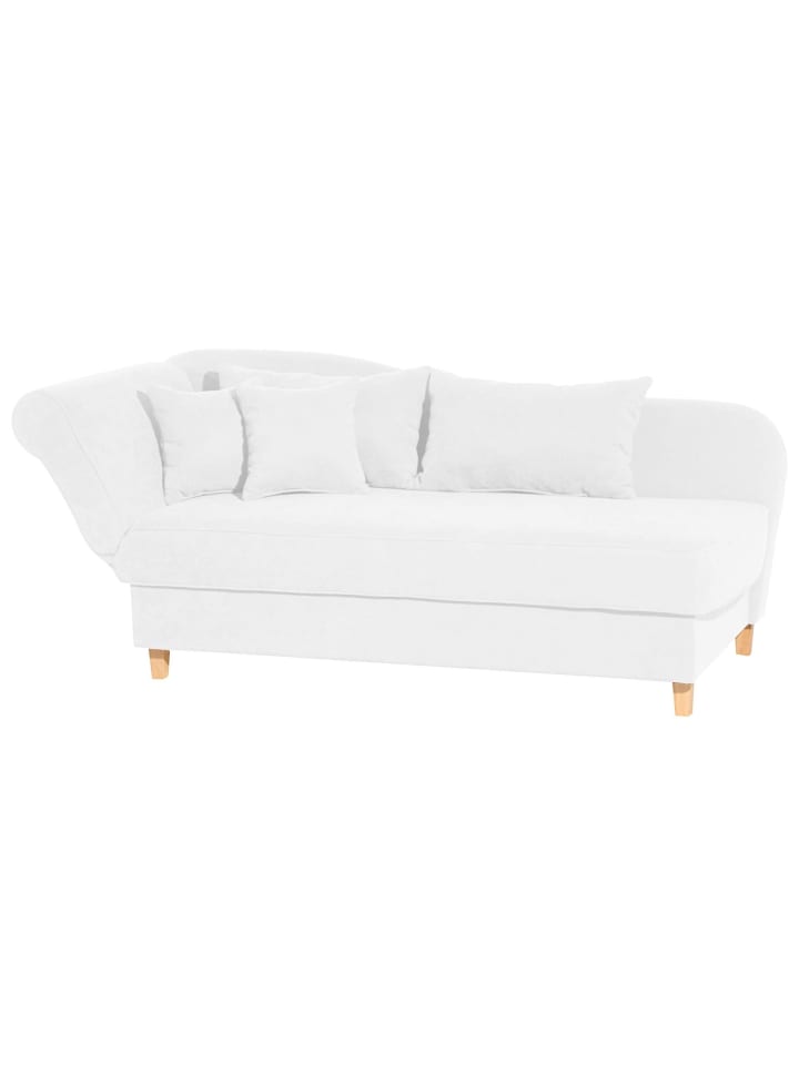 RECAMIERE mit Armteil links klappbar Katia Veloursstoff Buche/creme