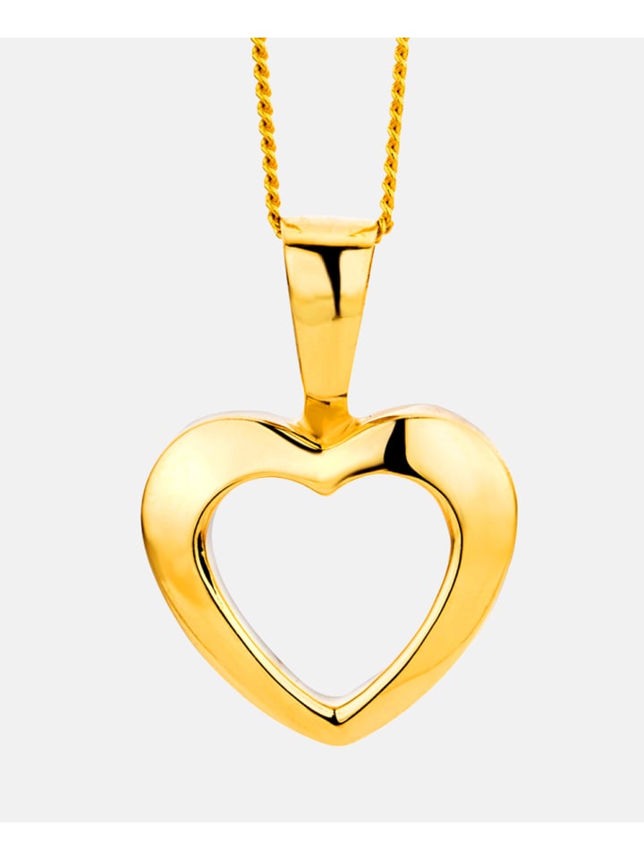 Halskette mit Anhänger aus 375 Gelbgold Herz-Design
