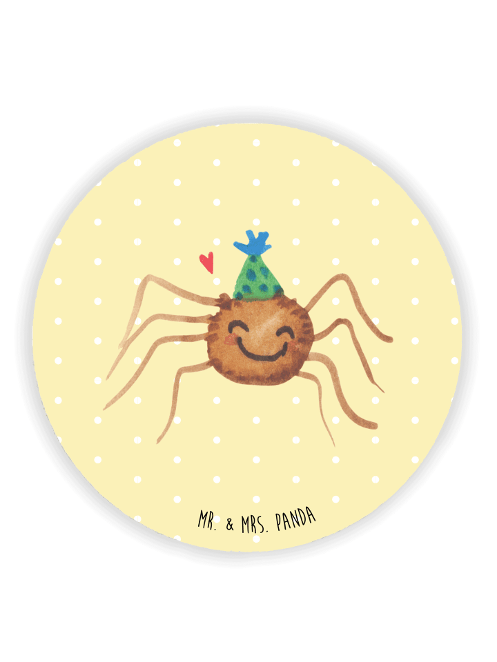 Magnet Spinne Agathe Party ohne Spruch in Gelb Pastell