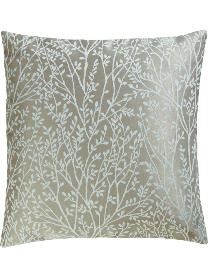 Jacquard, Baumwollmischung, Gewebt Kissenhülle Malaga in taupe