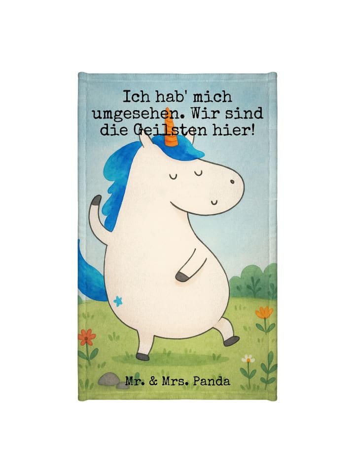 Handtuch Einhorn Mann Design mit Spruch in Weiß