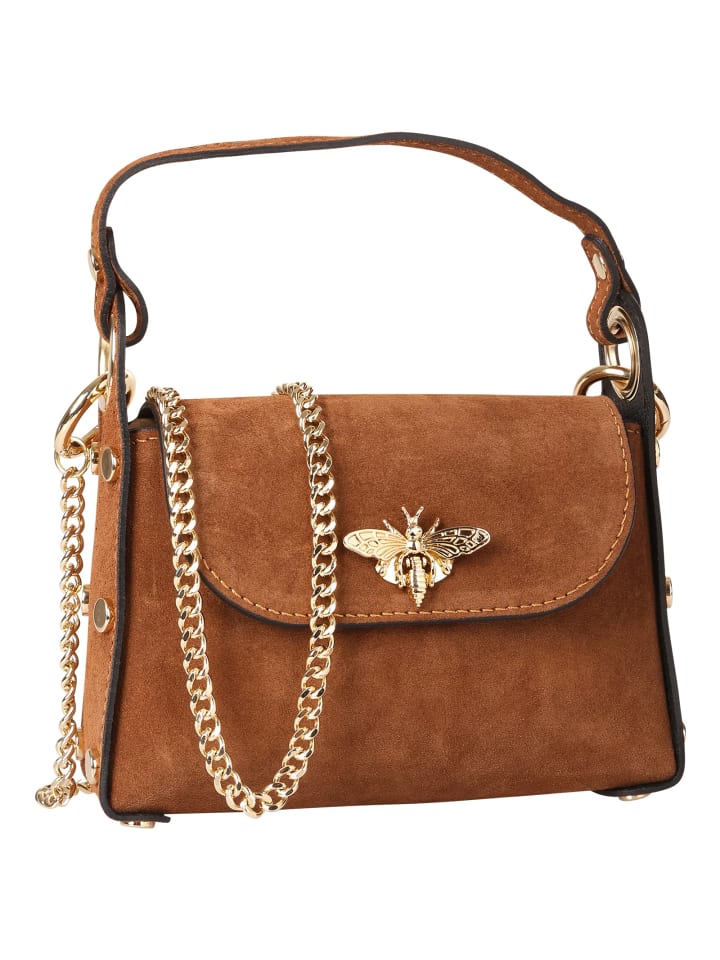 Leder Umhängetasche Toscanto Tasche tan, braun ca. 19cm