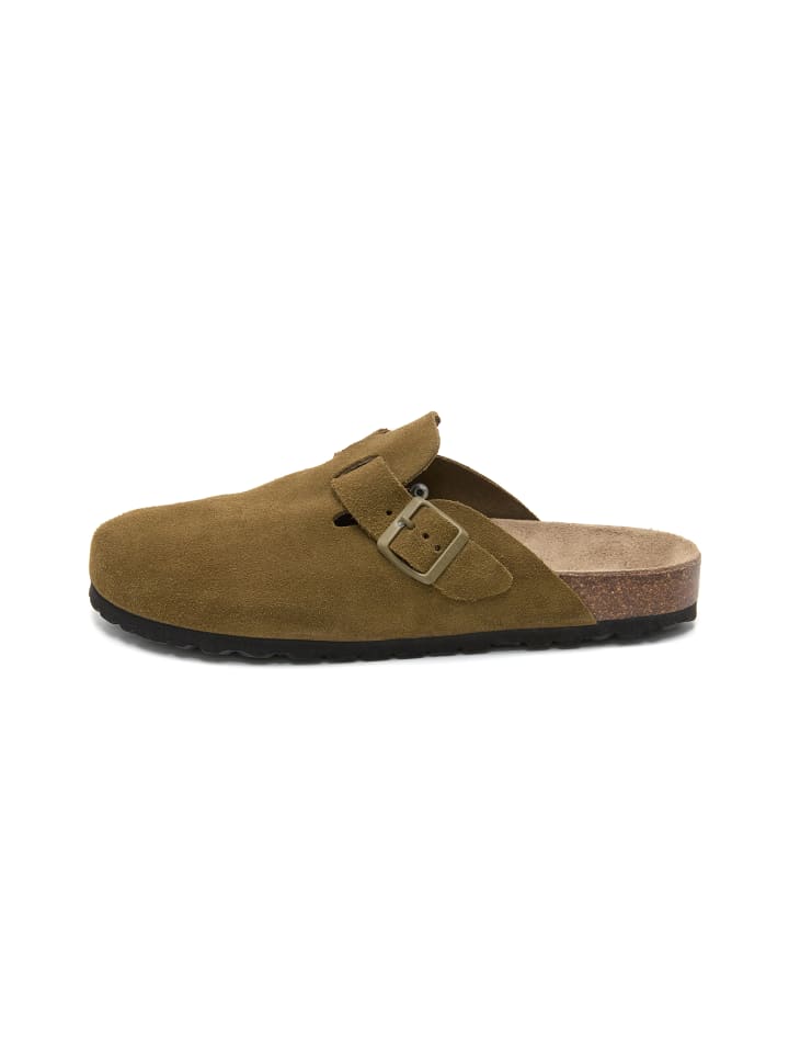 Pantoletten in khaki