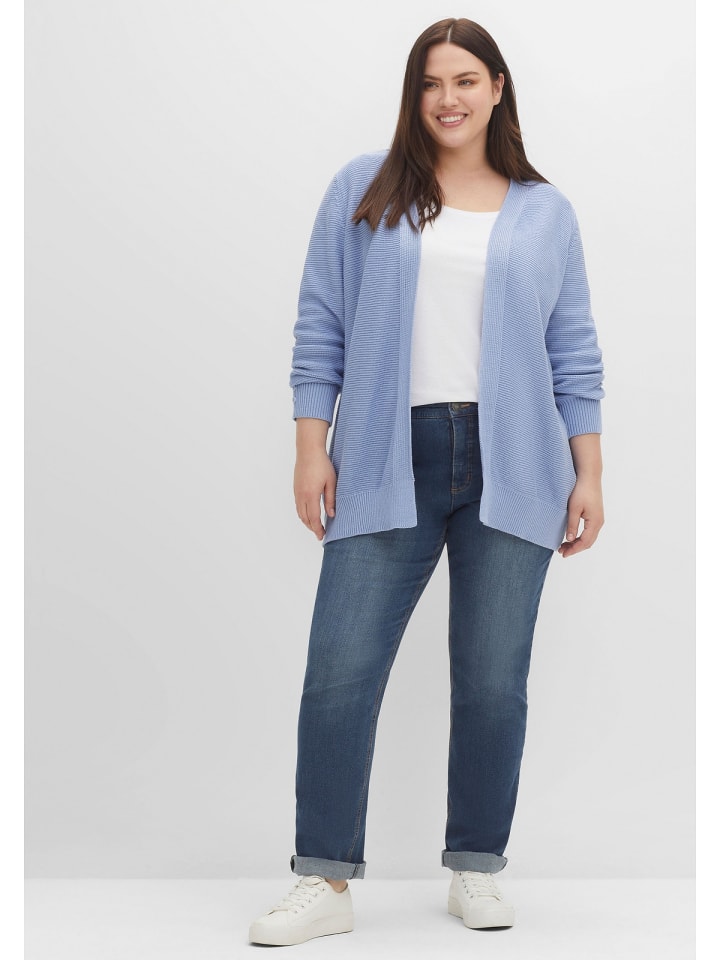 günstig in | limango sheego mittelblau kaufen Strickjacke