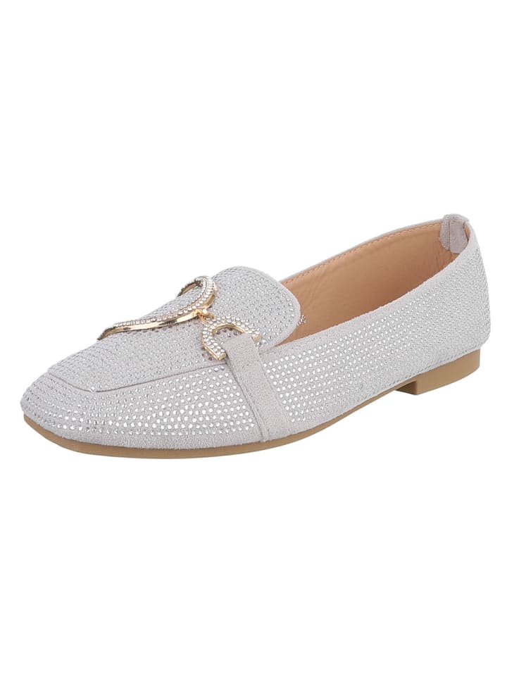 Halbschuh in Grau und Silber