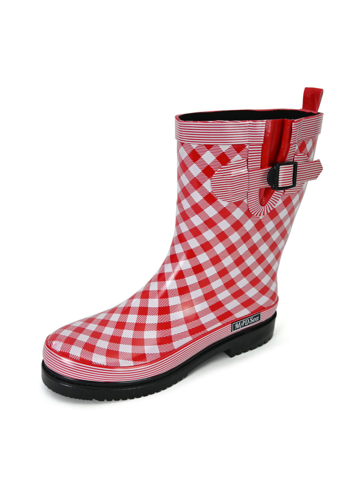 Gummistiefel Checkered in rot