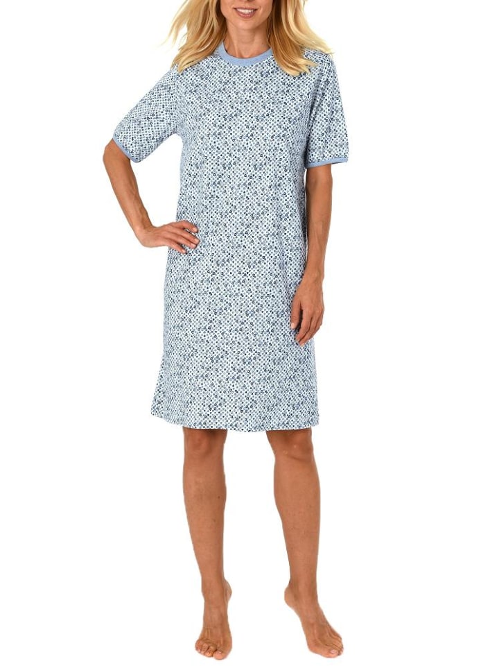 Nachthemd kurzarm TupfenPunkte Design - 45097 in Blau