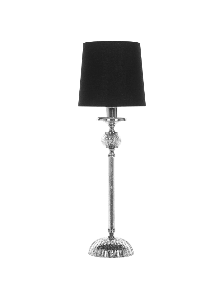 Tischleuchten KUBENA in Schwarz/Silber - (W) 18 x (H) 56 x (L) 18 cm