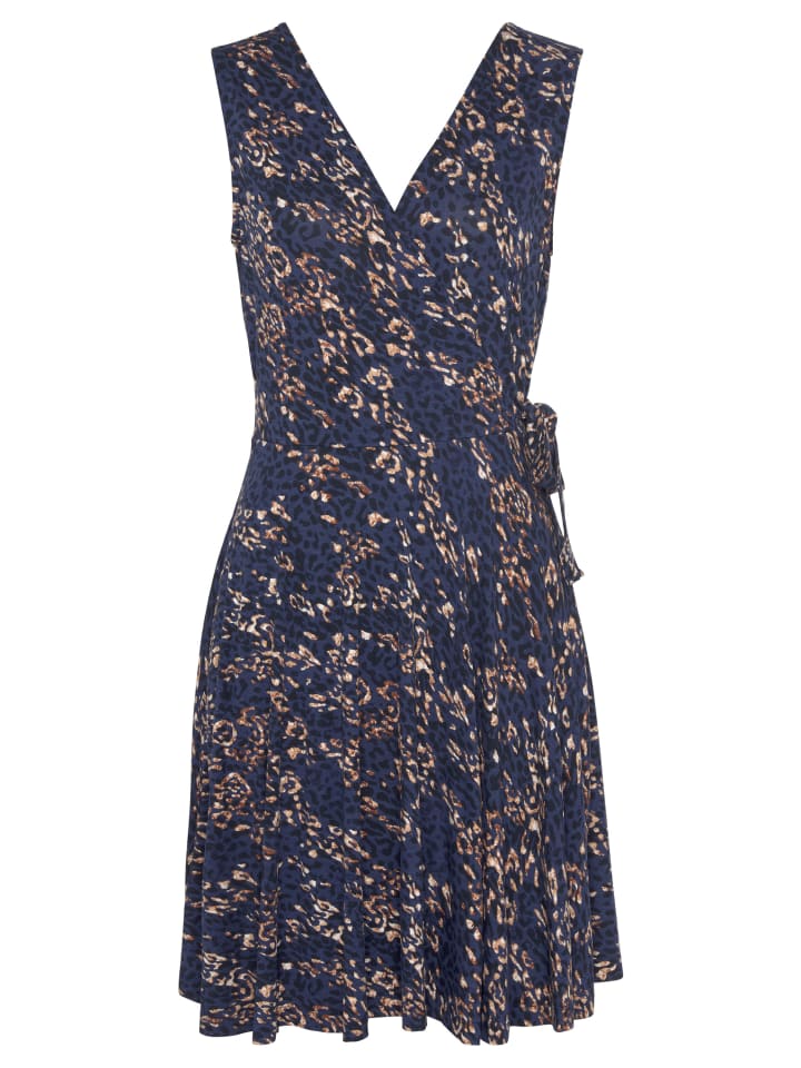 Strandkleid in blau-rosé bedruckt