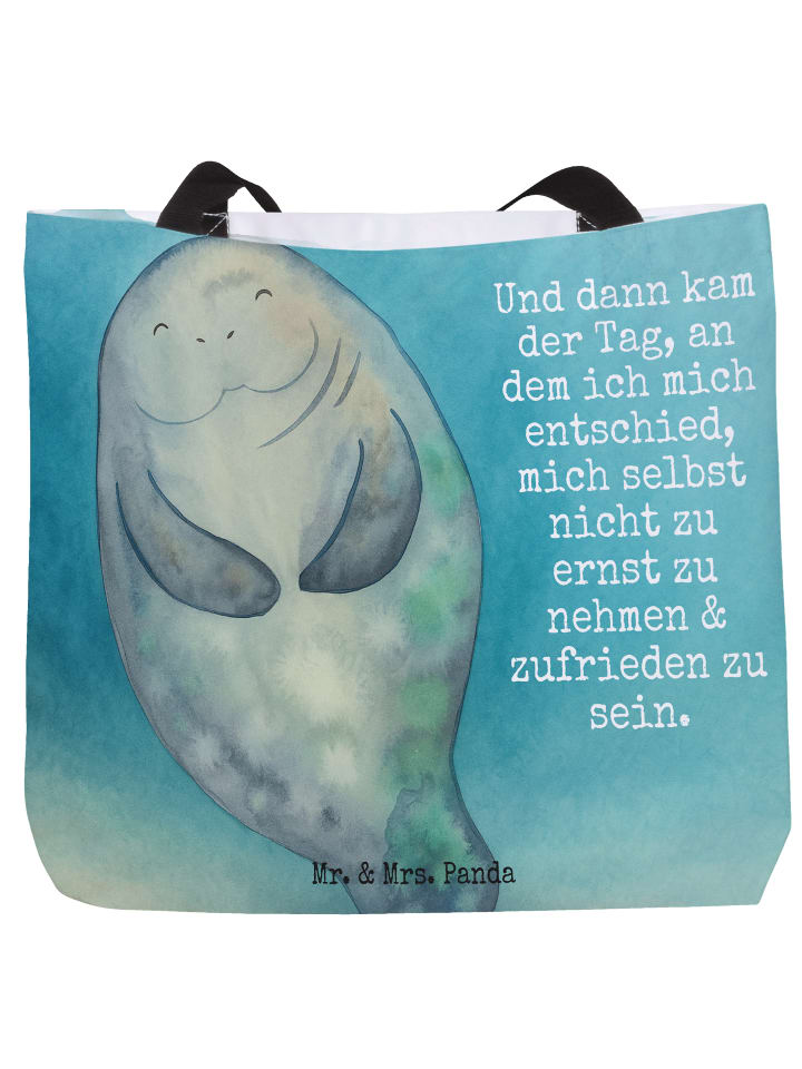 Damen Schultertasche Seekuh Happy Design mit Sp... in Weiß