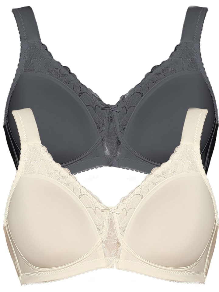 2er Pack Soft BH Helga in cream graphite