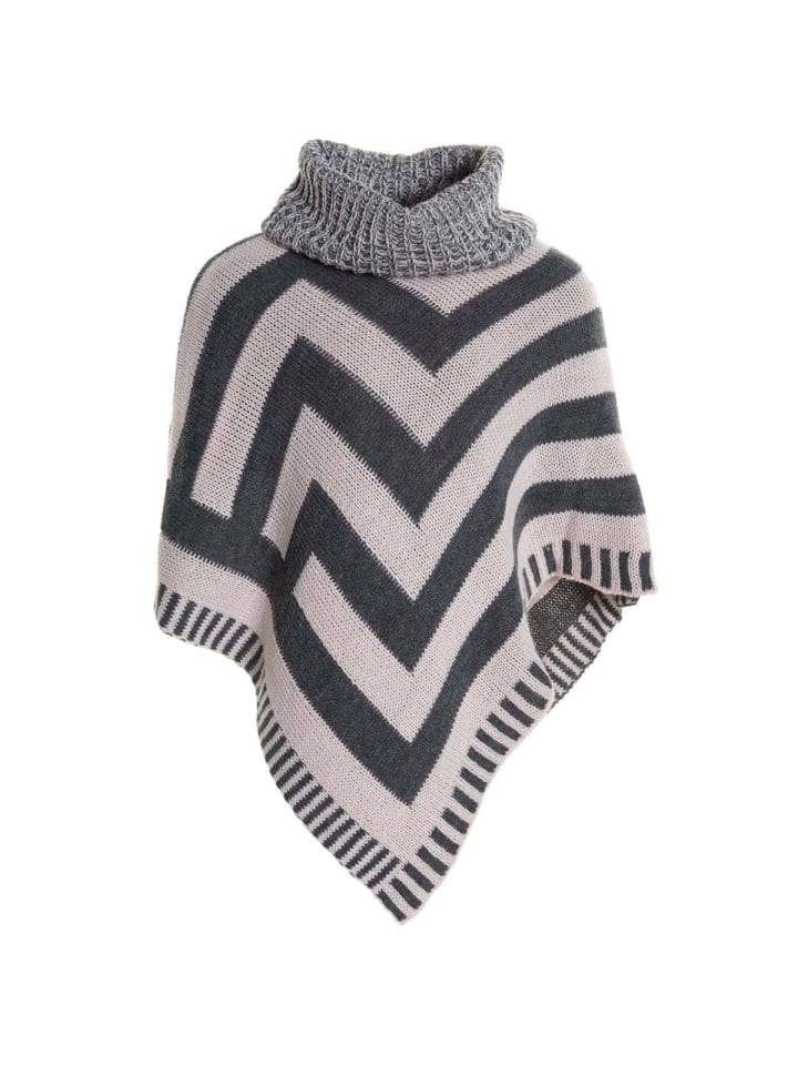 Poncho in Rosa - Grau