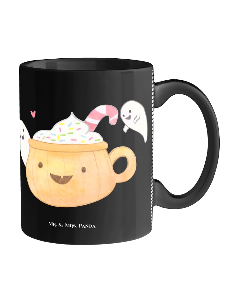 Kaffeebecher Kaffee Gespenst ohne Spruch in Schwarz