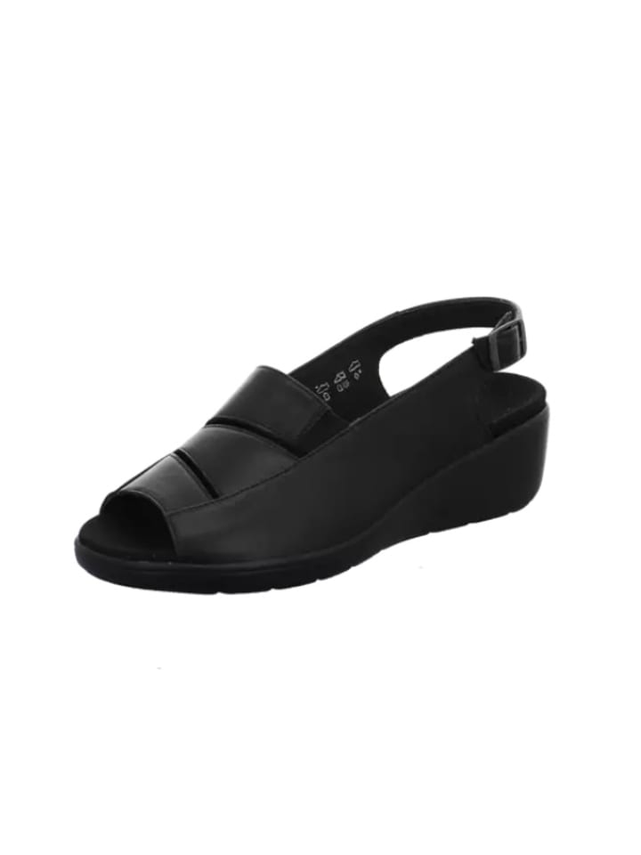 Keilsandalen für Damen in schwarz