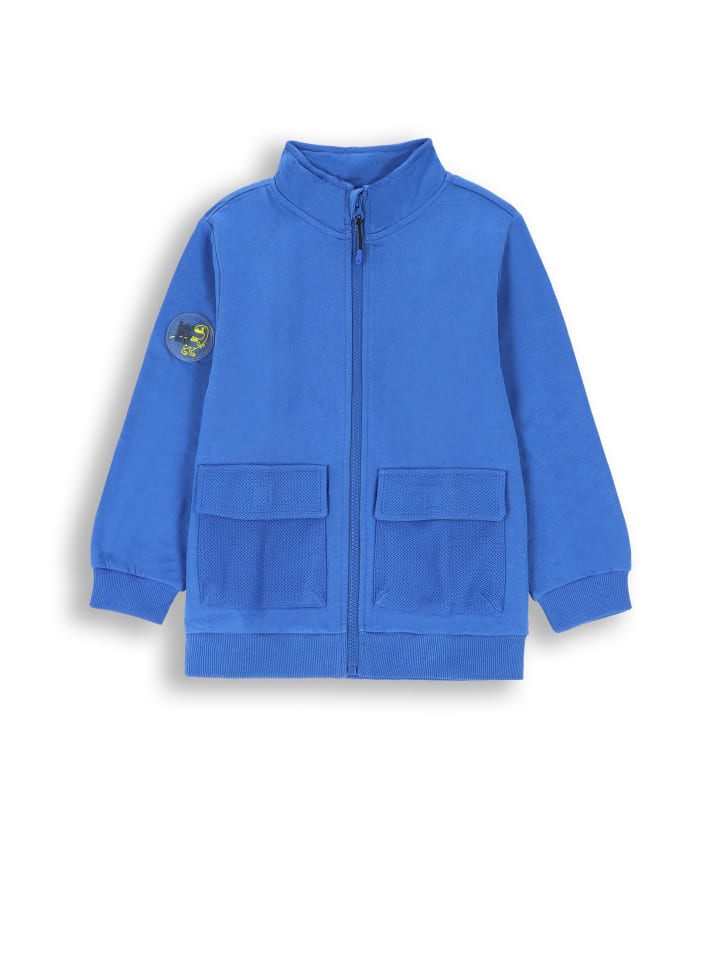 Sweatshirt mit Reißverschluss in kobaltblau