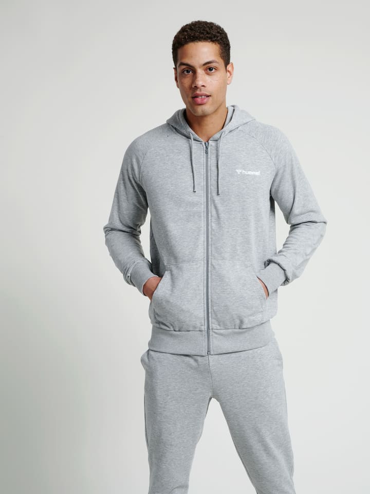 Reißverschluss Kapuzenpullover Hmlisam Herren in GREY MELANGE