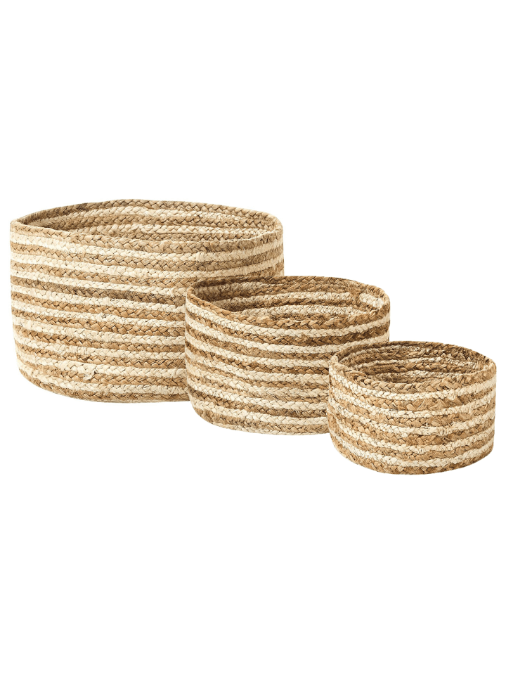 3er-Set Bad-Kleinaufbewahrung KAHU in Naturfarben/Beige