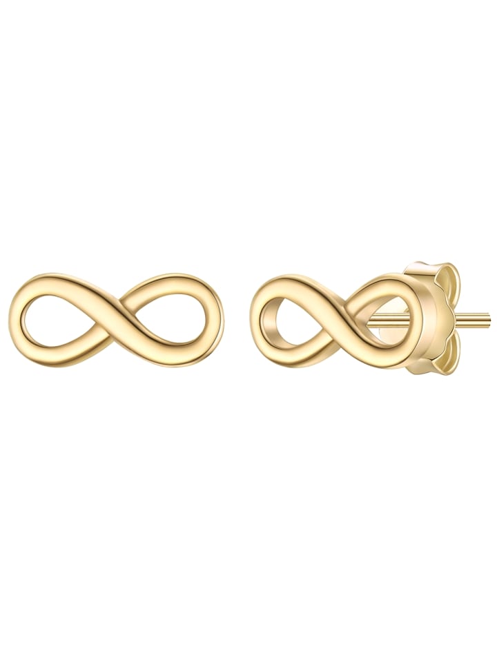 Ohrstecker Infinity aus Sterling Silber in gelbgold