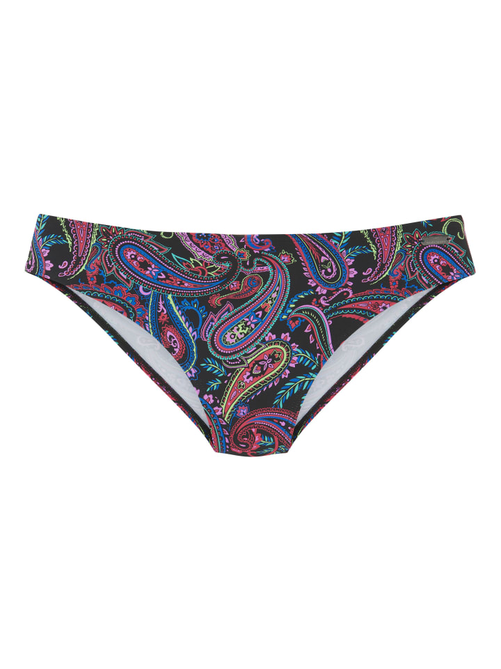 Bikini-Hose in schwarz bedruckt