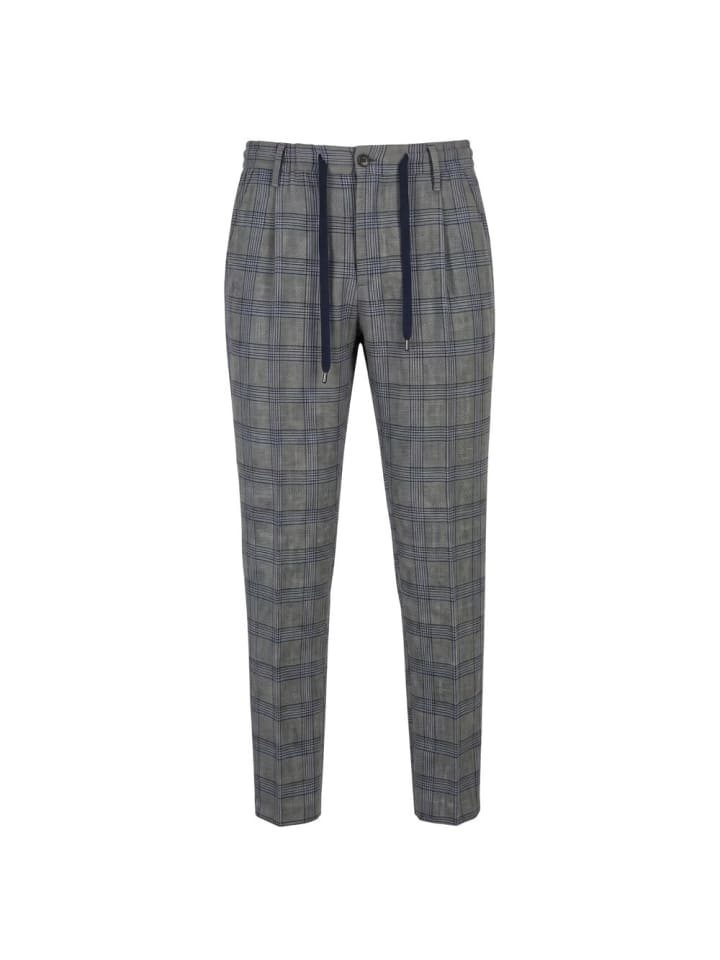 Zweifarbig Grün Baumwolle Herren Hose