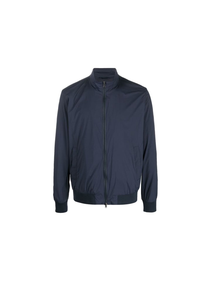 Blau Polyester Bomberjacke