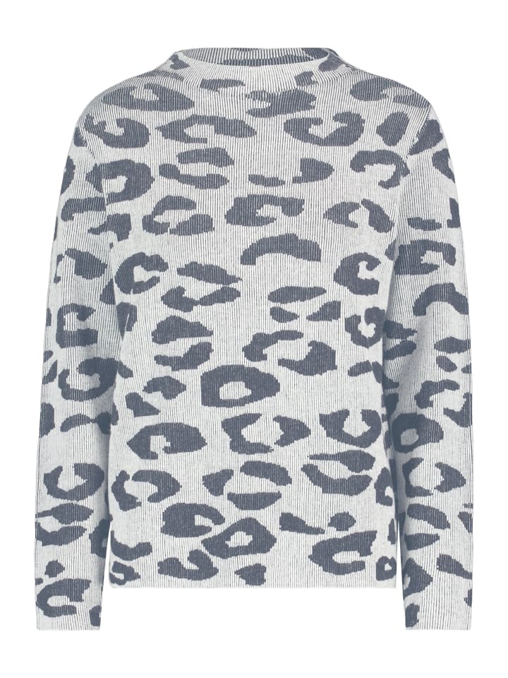 Strickpullover mit Jacquard in Patch Beige/Dark Blue