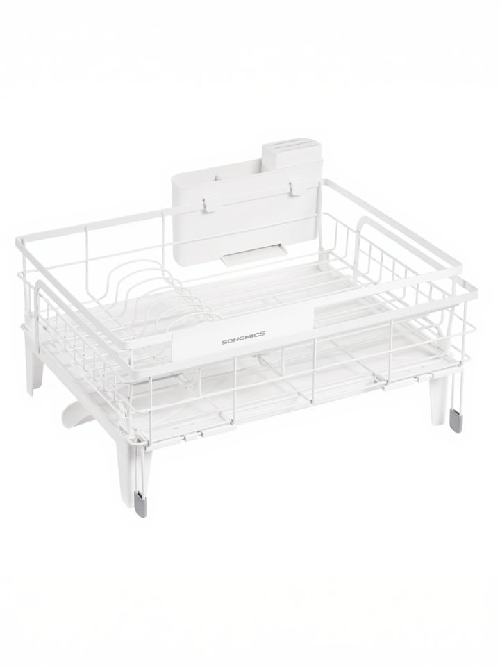 Geschirrständer Patalla in Weiß-Grau - (B)42 x (H)20 x (T)(31-56) cm