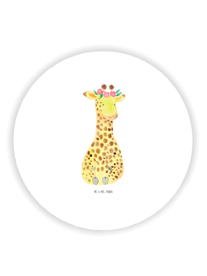 Magnet Giraffe Blumenkranz ohne Spruch in Weiß