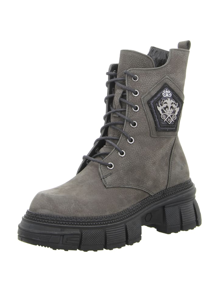 Schnürstiefelette in grau