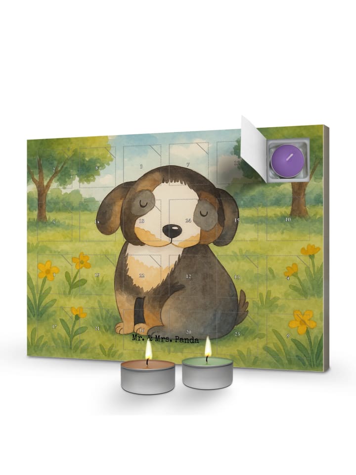 Adventskalender Hund Entspannen Design ohne Spruch in Weiß