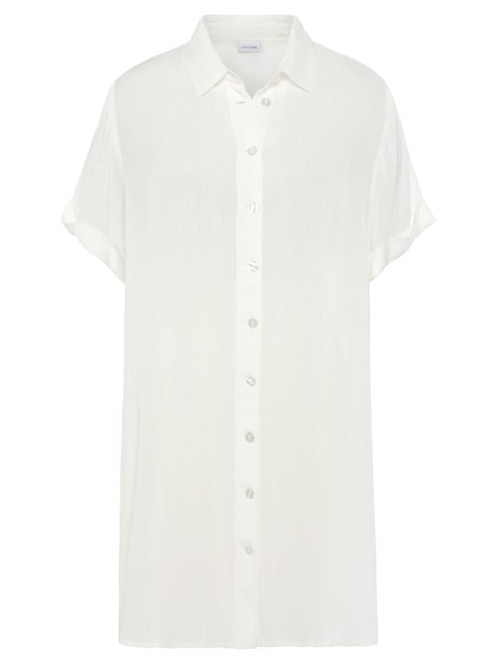 Longbluse in weiß