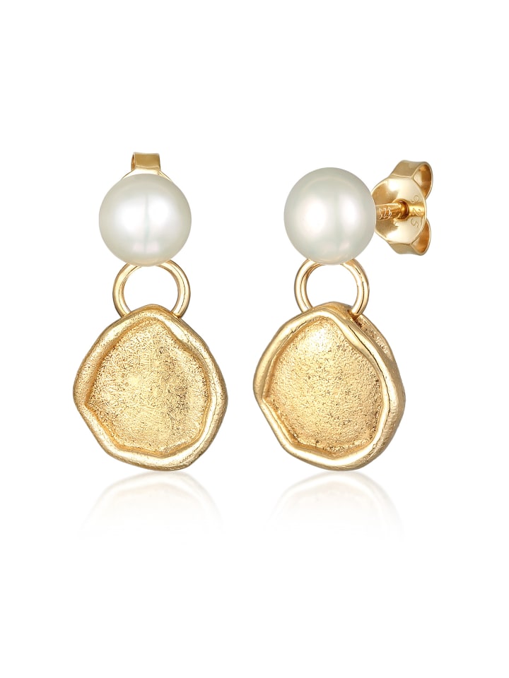Ohrringe 925 Sterling Silber Plättchen in Gold