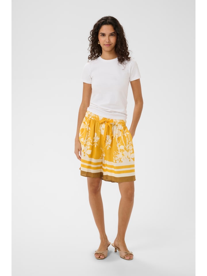 Shorts RashedaSZ Lockere Passform in Golden Apricot Flower Bouquet