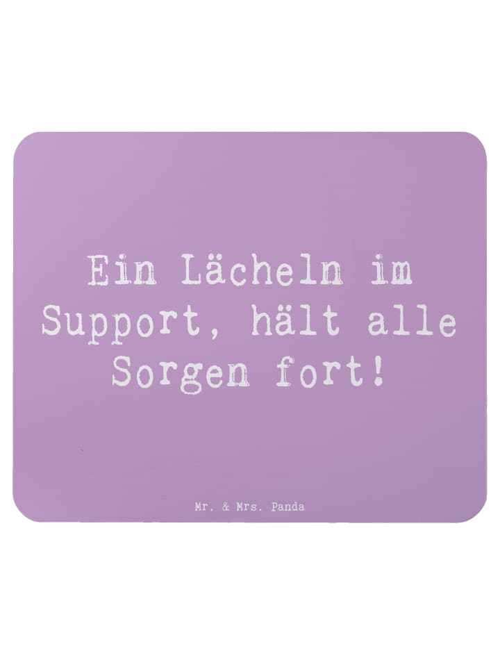 Maus Pad Spruch Kundensupport Lächeln mit Spruch in Lavendeltraum