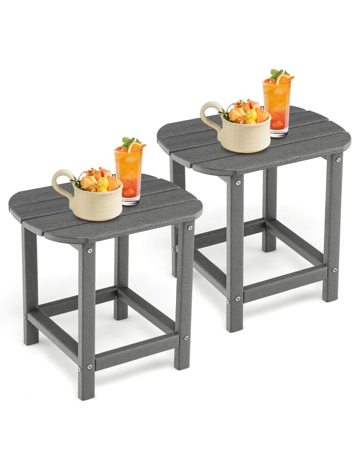 Beistelltisch Outdoor 2er Set in Grau