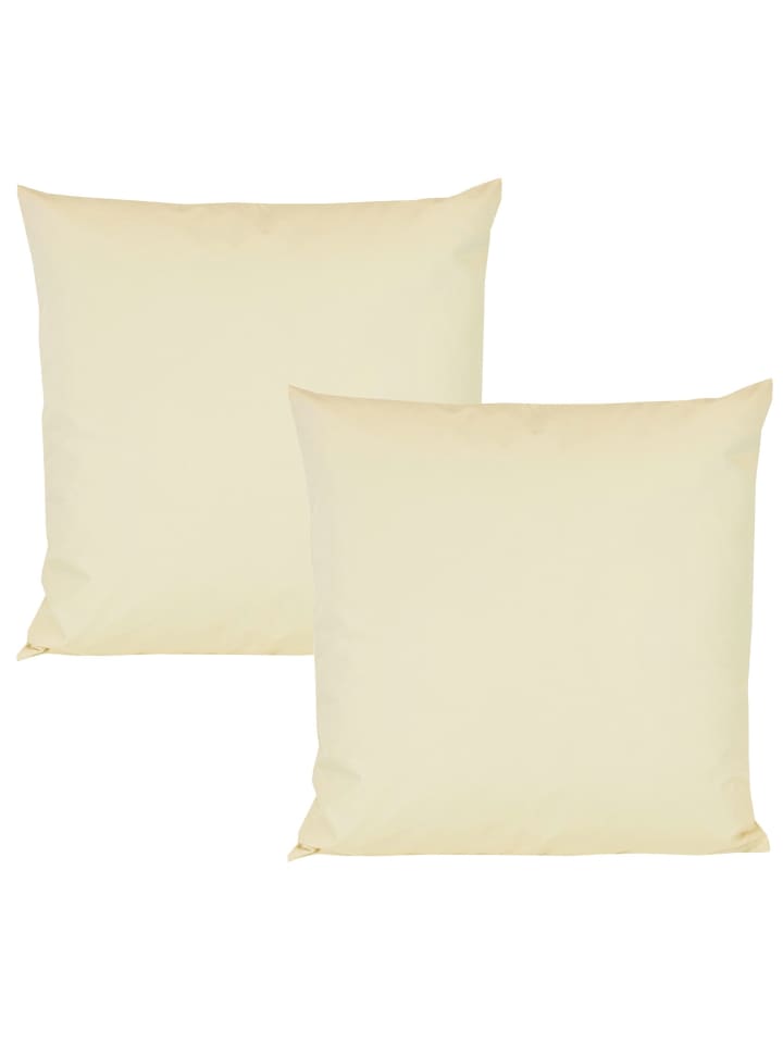 2er Set Outdoor Kissenhülle 60x60cm Uni in Beige