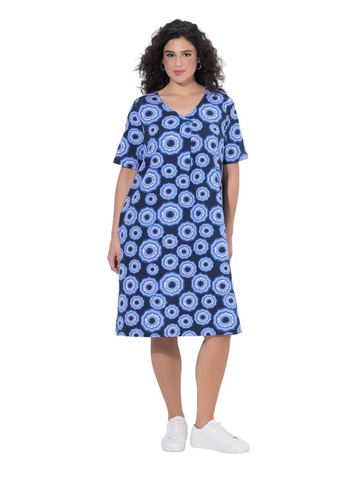 Jerseykleid in pfauenblau
